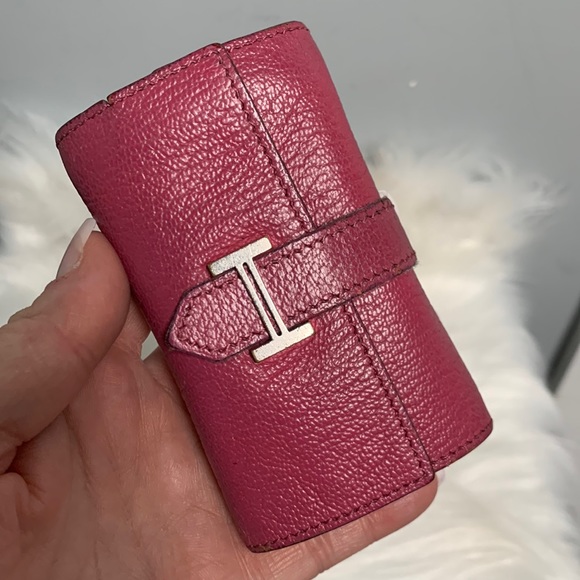 Hermes Accessories - Authentic Hermes Bearn pink soft leather 4-ring key pouch key case key holder